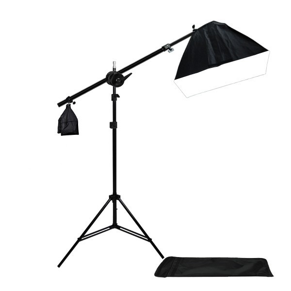 สตูดิโอถ่ายภาพ ไฟต่อเนื่อง ซอฟบ็อกพร้อมขาแขวนขาตั้งไฟและถุงทราย 50x70 Softbox