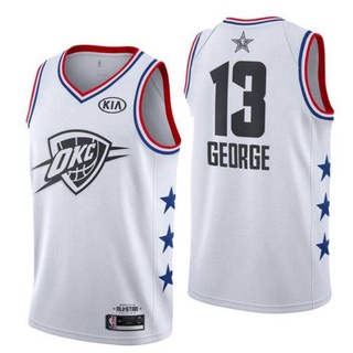 เสื้อกีฬาแขนกุด ลายทีม NBA Jersey Oklahoma George 2019 พลัสไซซ์ สไตล์เรโทร คลาสสิก