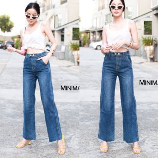 Minimal#ยีนส์ขาตรงปลายตัด มีS-L