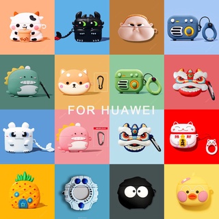 เคสซิลิโคน ลายการ์ตูนหมีน่ารัก 3D สําหรับ Huawei Freebuds Pro Freebuds Pro