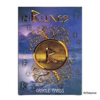 Fol Runes Oracle ไพ่ทาโรต์ ภาษาอังกฤษ สําหรับครอบครัว ปาร์ตี้