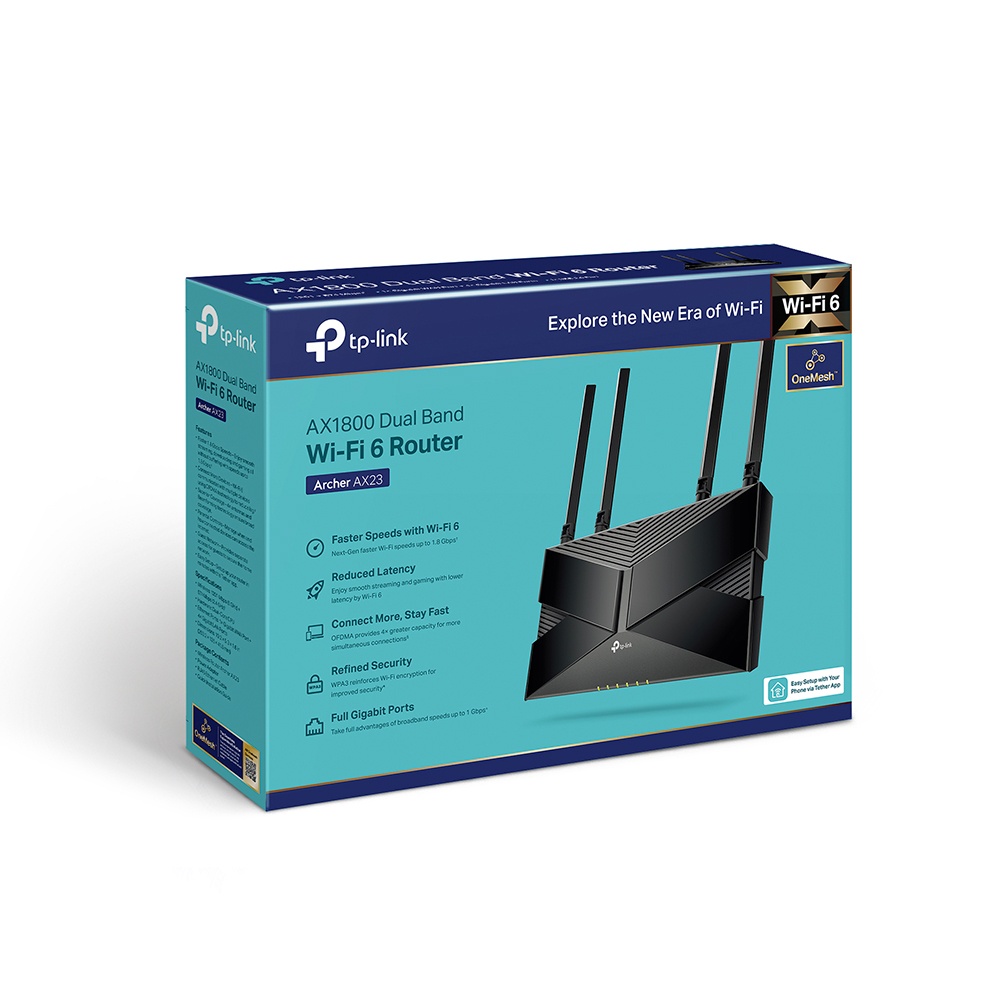 ROUTER (ใส่ซิมไม่ได้) TP-LINK ARCHER AX23 AX1800 Dual-Band Wi-Fi 6 Router ประกันตลอดการใช้งาน * ของแท้ประกันศูนย์*