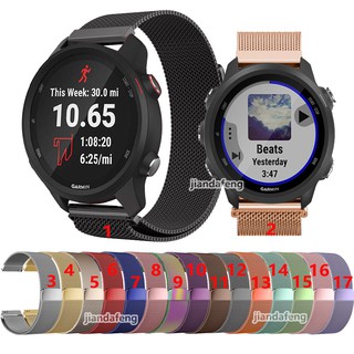 สายนาฬิกาข้อมือ สเตนเลส สไตล์มิลาน สําหรับ Garmin Forerunner 245M 645M