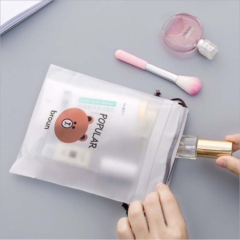 พร้อมส่ง🚚 ถุงหูรูดใส่ของ ถุงหมีบราวน์ สำหรับใส่ของ