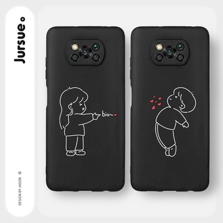 JURSUE เคสคู่ คู่รัก กันกระแทกซิลิโคนนุ่มน่ารักตลก เคสโทรศัพท์ สำหรับ POCO X3 Pro GT NFC F3 M3 M2 Redmi Note 9 10 MAX 9S 10S Xiaomi Y1575