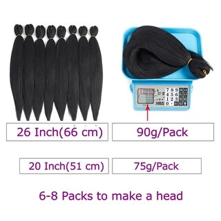 20 "26" นิ้ว Yaki ตรงสังเคราะห์ผมยืดโครเชต์ Jumbo Braids Kanekalon ผม Braiding