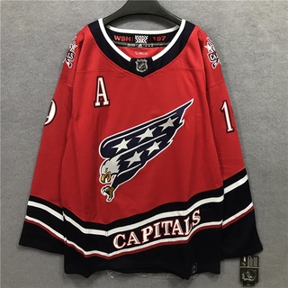 เสื้อกีฬาแขนยาว ปักลาย Nhl Hockey Jersey Hockey สไตล์ฮิปฮอป แฟชั่นเรโทร