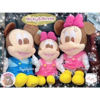 🎈ตุ๊กตา mickey &amp; minnie baby(มิกกี้ มินนี่ เบบี้) ลิขสิทธิ์แท้💯 มี 2ขนาด 11" และ14" น่ารักมากๆค่า💗