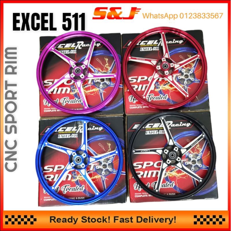 2025 EXCEL 511 FG511 CNC LAY SPORT RIM SET LC135 Y15ZR RS150 Y125Z LC135 5S WAVE100 EX5DREAM WAVE125