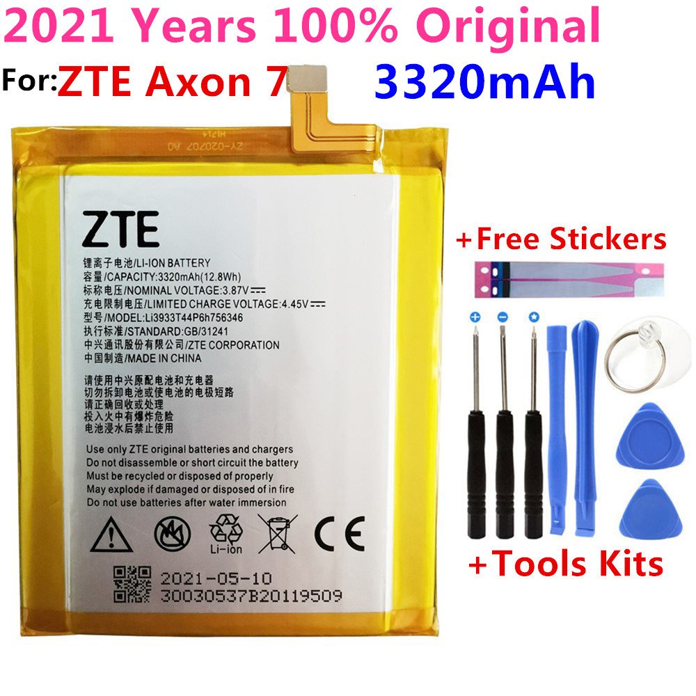 2021 Years 100% Original New LI3931T44P8H756346 Battery For ZTE Axon 7 5.5inch A2017 Battery 3320mAh