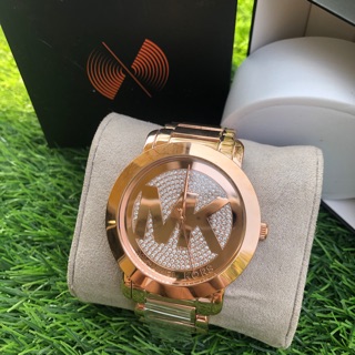 พร้อมส่งของแท้ Michael Kors Womens Rose Gold Logo Glitz Watch MK3463