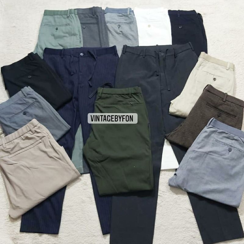 Uniqlo Ezy Ankle Pants (ผู้ชายทรงขา ส่วน)แบรนด์แท้ ของแท้มือ2คัด