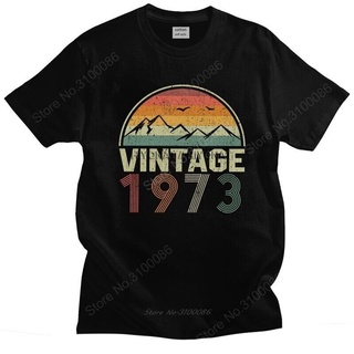 เสื้อยืดวินเทจ - คลาสสิกวินเทจ1973เสื้อยืดผู้ชายแขนสั้นแขนสั้นวันเกิดครบรอบ48ปีเสื้อยืดStreetwearTe