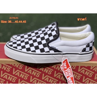 Vans silip on รองเท้าผ้าใบแบบสวมพร้อมกล่อง