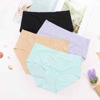 💥LoveIs Bra💥 (N068) กางเกงชั้นในไร้ขอบลําลอง เซ็กซี่ พลัสไซซ์ ผ้าเรยอน ไร้รอยต่อ สําหรับผู้หญิง