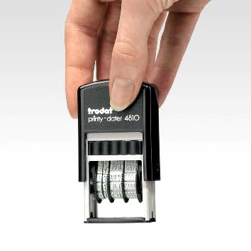 ตรายางวันที่หมึกในตัว trodat 4810 (พ.ศ.อารบิก/พ.ศ.เลขไทย/ค.ศ.อังกฤษ หมึกแดง หรือ น้ำเงิน)