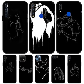 เคสโทรศัพท์มือถือ แบบนิ่ม พิมพ์ลาย King Queen สีดํา สําหรับ Vivo Y95 Y93 Y91 Y69 Y71 Y81 Y81s Y91C V5 V5s Y67