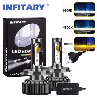 INFITARY ชิปหลอดไฟหน้า CSP A6 LED 3 สี 3000K 4300K 6500K สำหรับรถยนต์ 2 ชิ้น