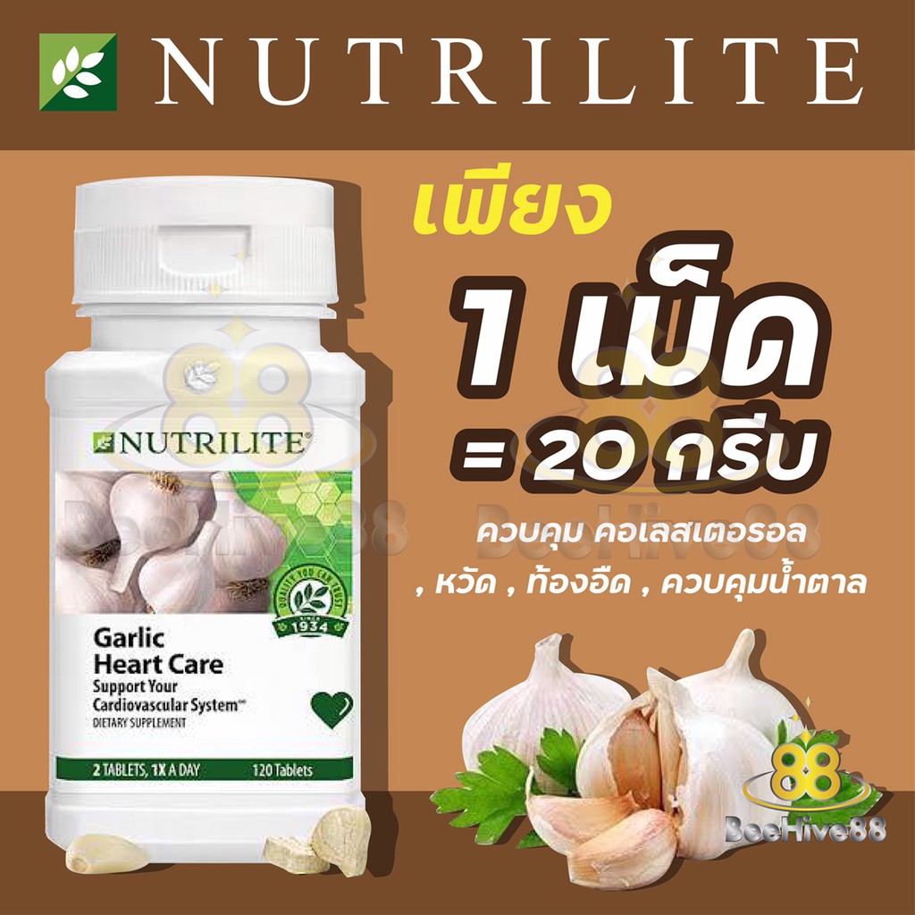 NUTRILITE Garlic with Licorice (150 เม็ด) กระเทียมอัดเม็ด Amway กระเทียมอัดเม็ด แอมเวย์