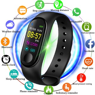 M3 Smart Watch Band นาฬิกาวัดชีพจร ความดัน Smart band M3 115plus พร้อมส่ง สมาร์ทวอทช์ พร้อมส่งจากไทย มีเก็บปลายทาง ส่งไว