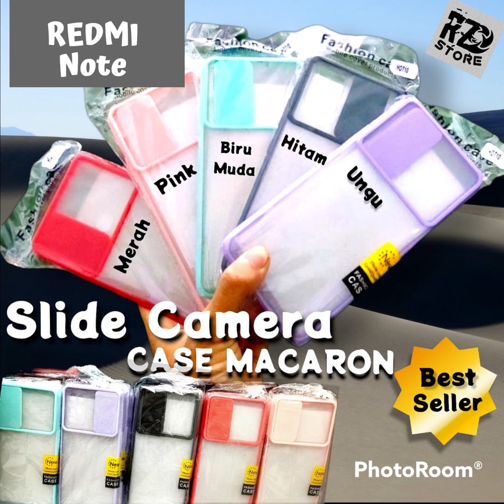 MACAROON WINDOW SLIDING กล้อง SLIDE CASE REDMI NOTE 8 PRO 9 9 PRO 10 10 PRO HARD CASE กรณีกรณี CASIN