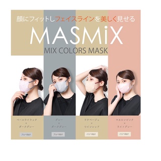 Masmix mask two-tone color mask หน้ากากทรง3D ขนาดสำหรับผู้ใหญ่