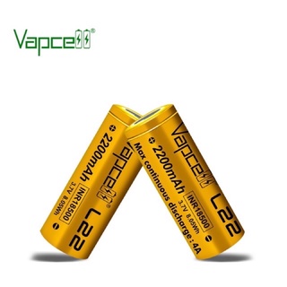 Vapcell 18500 ถ่านชาร์จVapcell 18500 สีทอง 2200mah 4A รุ่นL22