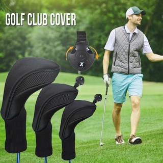 3Pcs Golf Club Head Covers Sets Driver 1 3 5 Fairway Woods Headcovers Long Neck Cover