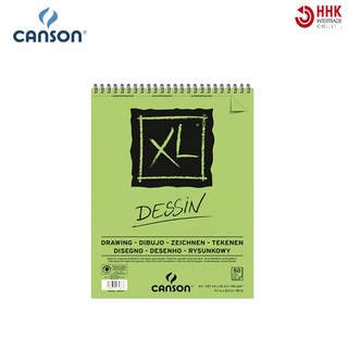 Canson(แคนสัน) สมุดสเก็ตซ์สันห่วง XL Dessin 160g ขนาดA3 ผิว Light Grain ปกสีเขียวอ่อน (บรรจุ50แผ่น) C400039089