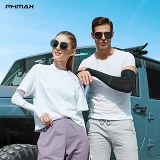 PHMAX ขี่จักรยานแขนน้ําแข็งผ้าระบายอากาศป้องกันรังสียูวีวิ่งแขนแขนฟิตเนสบาสเกตบอลข้อศอก เบาะ