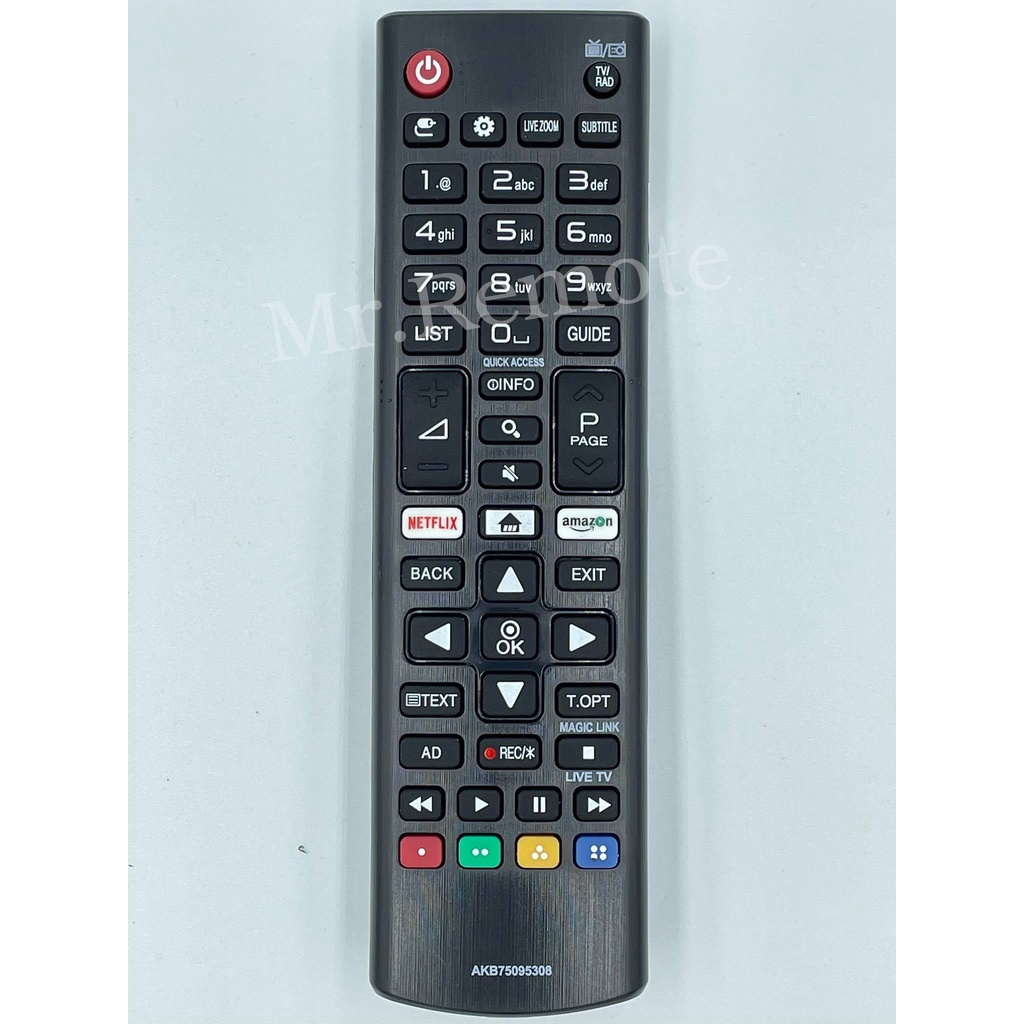 รีโมททีวี LG รุ่น AKB75095308/AKB75375608/AKB75095303 มีปุ่มคำสั่ง NETFLIX / AMAZON รีโมทตัวนี้ใช้แทนได้สามรุ่น