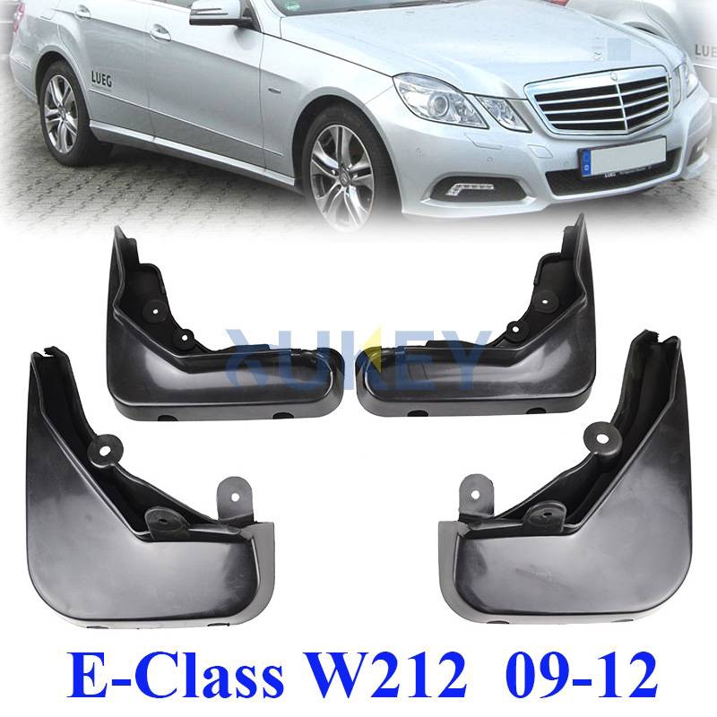 4pcs Mud Flap Mudguard สําหรับ Mercedes Benz W212 E-Class 2009-2013 Splash Guards Mudflaps โคลนด้านหน้าด้านหลัง Fender รถอุปกรณ์เสริม