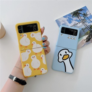 เคสโทรศัพท์มือถือ PC แข็ง กันกระแทก ลายเป็ดน่ารัก สําหรับ Galaxy Z Flip 4 5G Z Flip 3