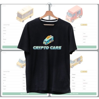 เสื้อยืด CryptoCars NFT Ccar คริปโต ห้ามพลาด สีดำ ผ้า Cotton100%