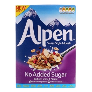 อัลเพน มูสลีรสบลูเบอร์รี่ เชอรี่ อัลมอนด์ ไม่ใส่น้ำตาลเพิ่ม Alpen Muesli Blueberry Cherry Almond No Sugar Added 560g