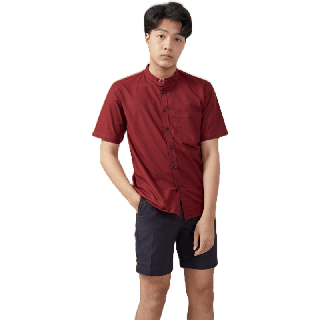 [3.3 โค้ด10% MAR10MA] เสื้อคอจีนผู้ชาย แขนสั้น ผ้า OXFORD - RALPH T OFFICIAL เสื้อเชิ้ต ผู้ชาย แขนสั้น เสื้อคอจีน