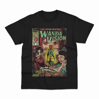 ถูกสุดๆเสื้อยืด พิมพ์ลายการ์ตูนซุปเปอร์ฮีโร่ แม่มด มาร์เวล DC Wanda Vision Scarletรหัสเต็ม