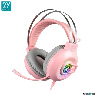 Tsunami M10 Pink 7.1 Surround Sound Software RGB Gaming Headset