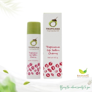 Tropicana ลิปบาล์มบำรุงริมฝีปากน้ำมันมะพร้าวแบบแท่ง กลิ่น เชอร์รี่ ขนาด 4.5 กรัม(51049)