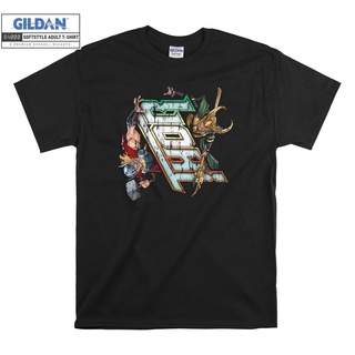 T-shirt  Gildan เสื้อยืด โอเวอร์ไซซ์ พิมพ์ลายหนังสือการ์ตูน Marvel Thor vs Loki Comic Book สําหรับเด็ก Unisex 7070S-5XL