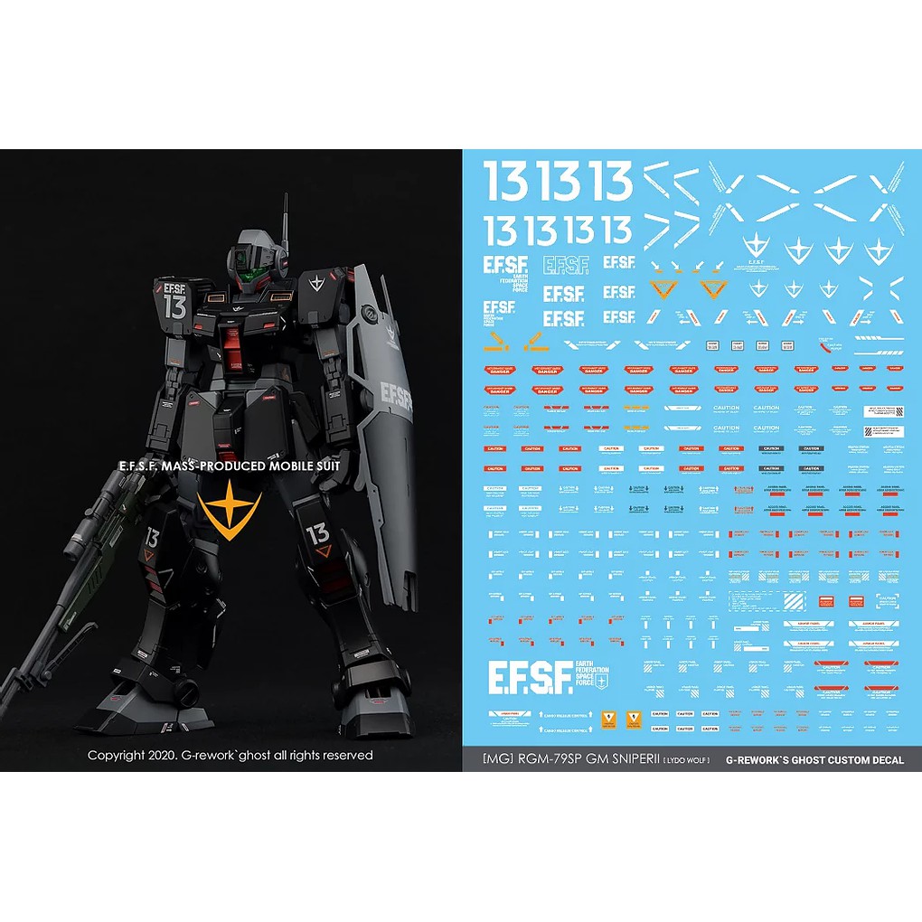 Water Decal [MG] RGM-79SP GM SNIPER2 [LYDO WOLF] แท้จาก G-Rework