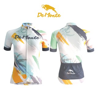 DeMonte Cycling เสื้อจักรยานผู้หญิง ลายมะพร้าว เนื้อผ้า Microflex ระบายอากาศดีมาก