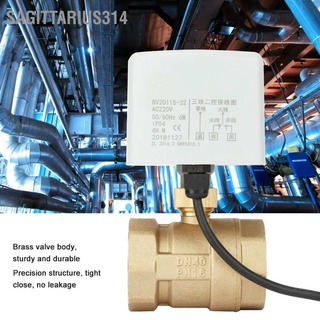 Sagittarius314 วาล์วบอลมอเตอร์ไฟฟ้า ทองเหลือง 3 สาย Ac220V Dn40 1-1/2 นิ้ว 2 ทาง