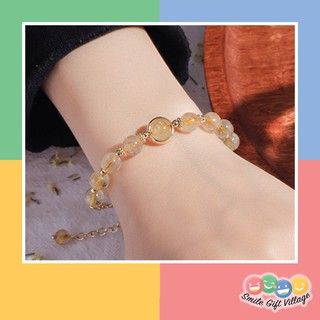 กำไลหิน สร้อยข้อมือหินหินควอตซ์ไหมทอง💛💛💛 Golden Rutilated Quartz  ความมั่งคั่งร่ำรวย เรียกเงิน เรียกทอง หินมงคล หินนำโชค