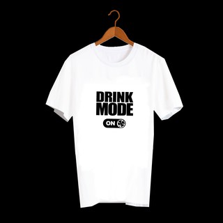 เสื้อยืดคำพูด เสื้อยืดคำฮิต เสื้อยืดคำสุดปัง เสื้อยืดกสรีนลายข้อความ DRINK MODE เสื้อยืดล้อเลียนแบรนด์  TXA656