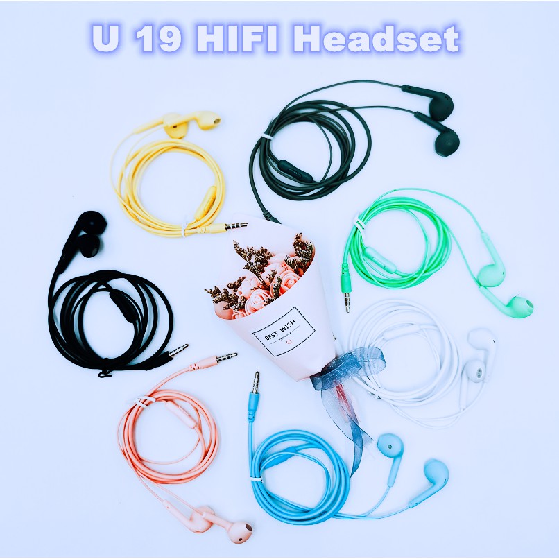 Hqai U19 Macaron Color 3.5 มม. หูฟังไฮไฟหูฟังชนิดใส่ในหู