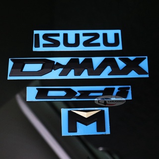 All New Isuzu D-MAX Ddi M / M AT 2020 ชุด 4 ชิ้น ป้ายโลโก้ ตัวนูน ISUZU D-MAX Ddi 2020 2021 2022 ติดท้ายรถกระบะ สีดำด้าน