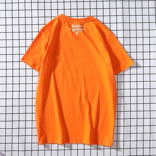 [S-5XL] 3000 aape เสื้อยืดแขนสั้น สีชมพู สีส้ม แฟชั่นสําหรับผู้ชาย และผู้หญิง