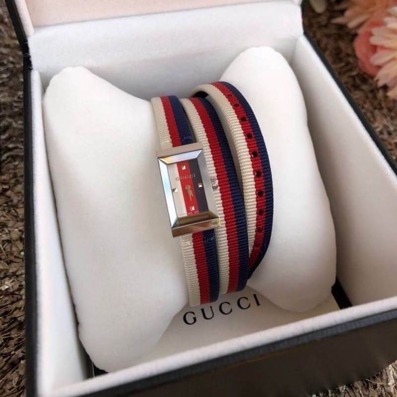 พร้อมส่ง นาฬิกาข้อมือผู้หญิง Gucci G-Frame Multicolored Dial Ladies Watch YA147502
