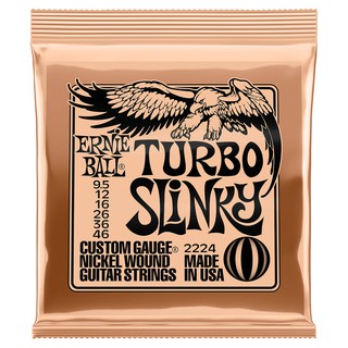 ERNIE BALL® P02224 สายกีตาร์ไฟฟ้า เบอร์ 9.5 (P02224) แบบผสม รุ่น Turbo Slinky (.0095 - .456) ** Made in USA **